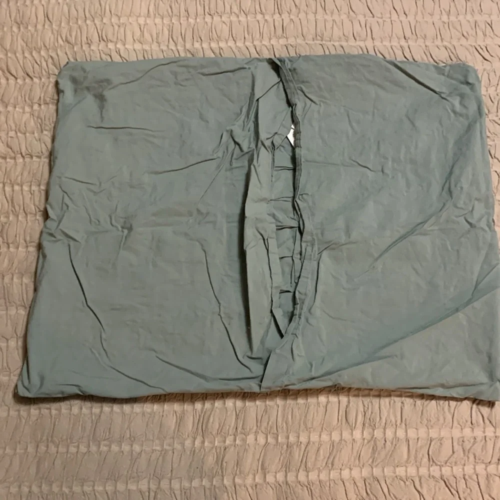 West Elm Puffed/Quilted Standard Size Cotton Sage Sham/ Pillowcases 2